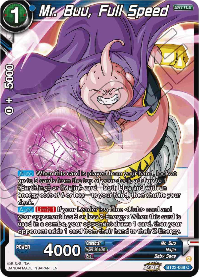 Mr. Buu, Full Speed (BT23-068) [Perfect Combination] Dragon Ball Super