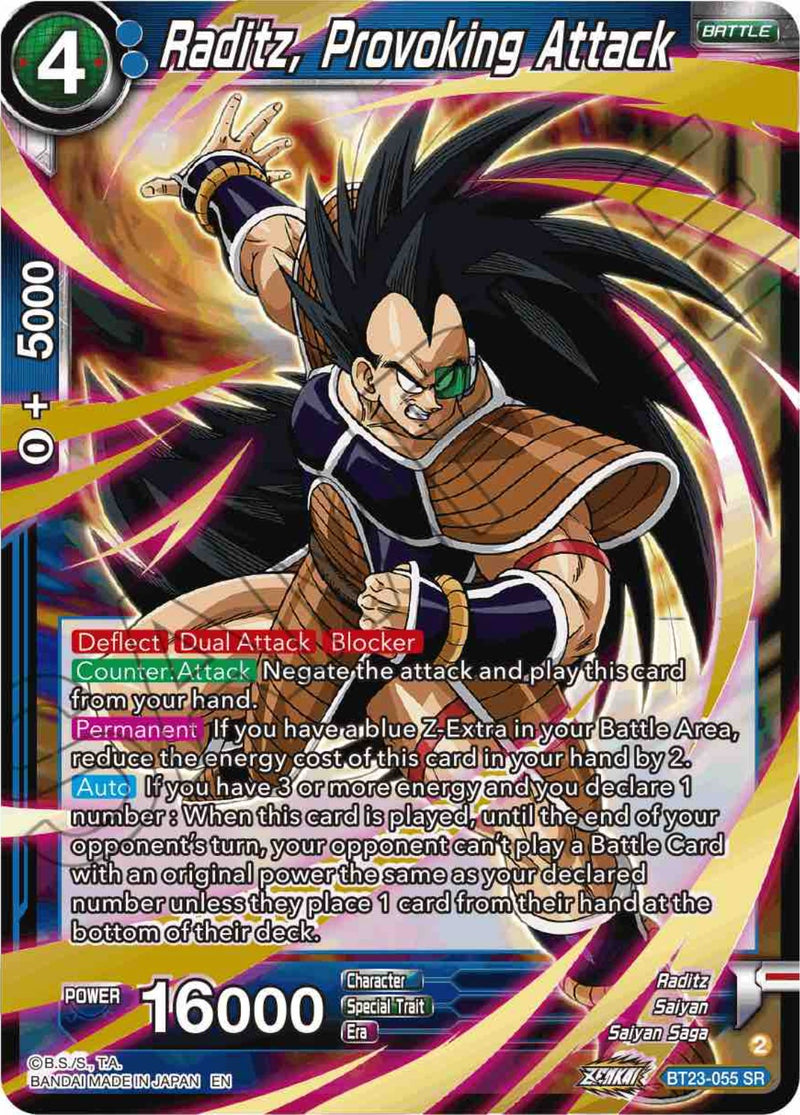 Raditz, Provoking Attack (BT23-055) [Perfect Combination] Dragon Ball Super