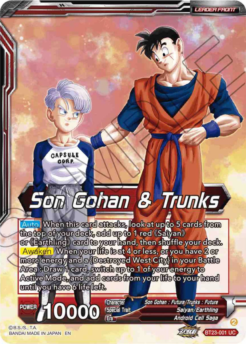 Son Gohan & Trunks // SS Son Gohan & Trunks, Warriors Meeting a Challenge (BT23-001) [Perfect Combination] Dragon Ball Super