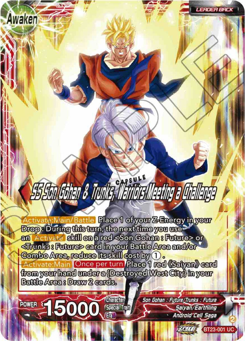 Son Gohan & Trunks // SS Son Gohan & Trunks, Warriors Meeting a Challenge (BT23-001) [Perfect Combination] Dragon Ball Super