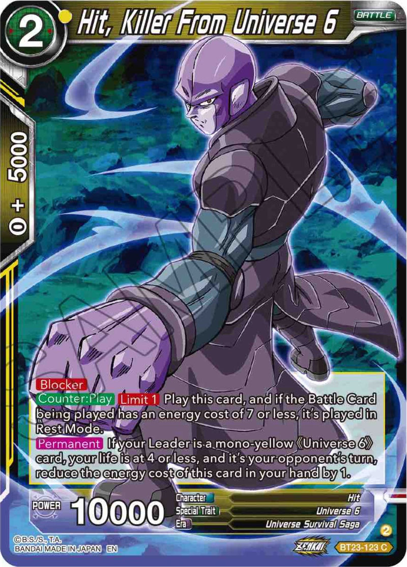 Hit, Killer From Universe 6 (BT23-123) [Perfect Combination] Dragon Ball Super