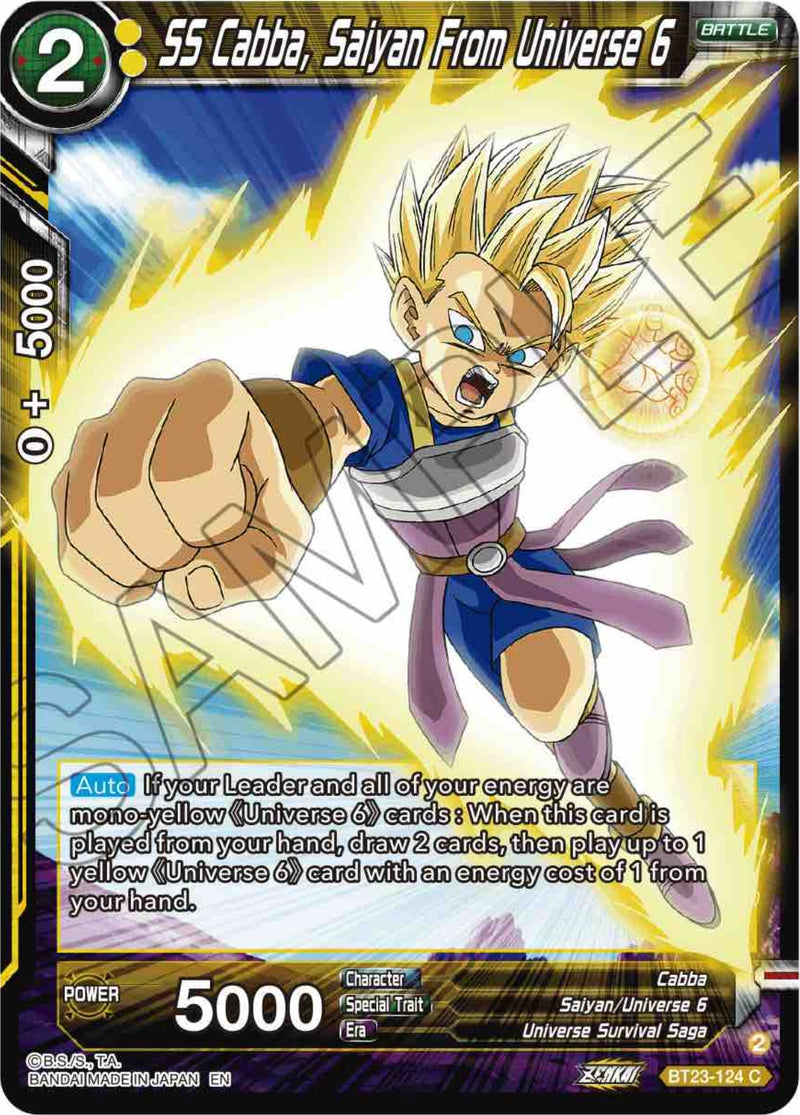 SS Cabba, Saiyan From Universe 6 (BT23-124) [Perfect Combination] Dragon Ball Super