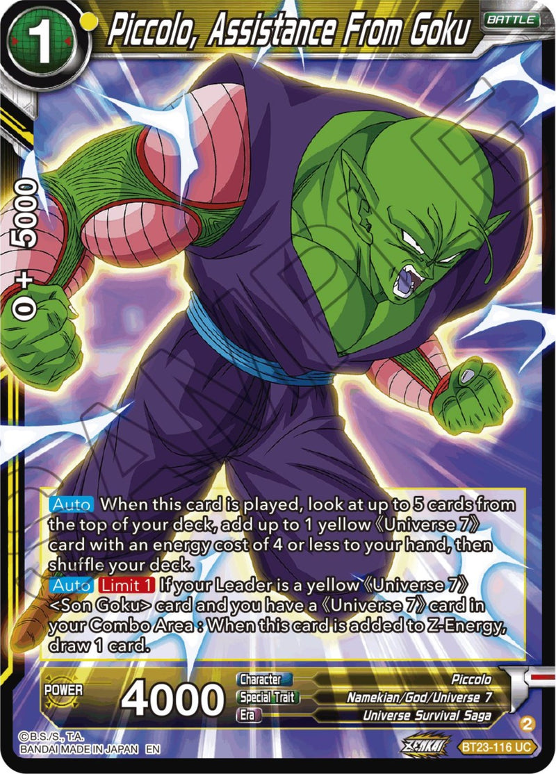 Piccolo, Assistance From Goku (BT23-116) [Perfect Combination] Dragon Ball Super