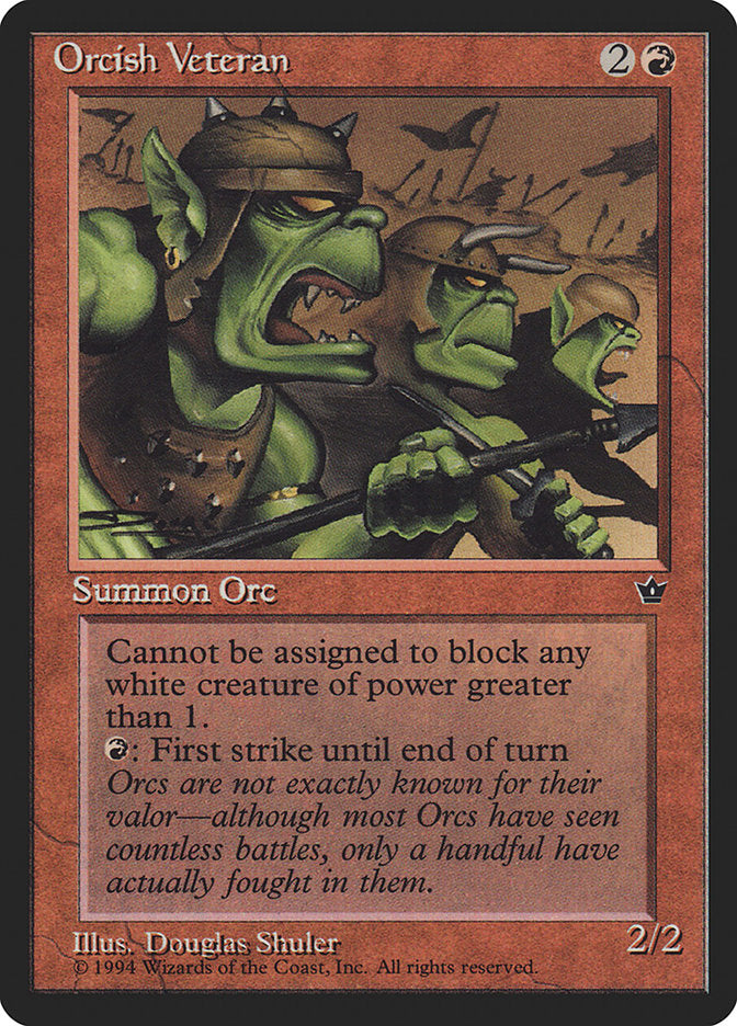 Orcish Veteran (Douglas Shuler) [Fallen Empires] Magic: The Gathering