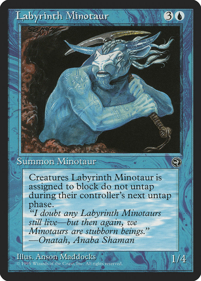 Labyrinth Minotaur (Onatah Flavor Text) [Homelands] Magic: The Gathering