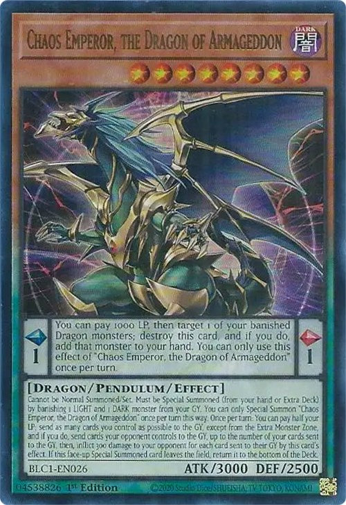 Chaos Emperor, the Dragon of Armageddon [BLC1-EN026] Ultra Rare Yu-Gi-Oh!