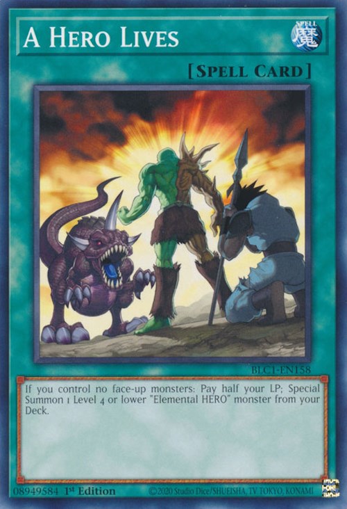 A Hero Lives [BLC1-EN158] Common Yu-Gi-Oh!