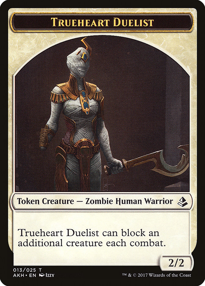 Zombie // Trueheart Duelist Double-Sided Token [Amonkhet Tokens] Magic: The Gathering