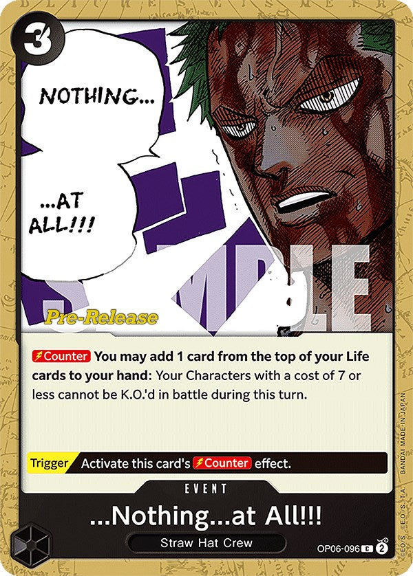 ...Nothing...at All!!! [Wings of the Captain Pre-Release Cards] Bandai