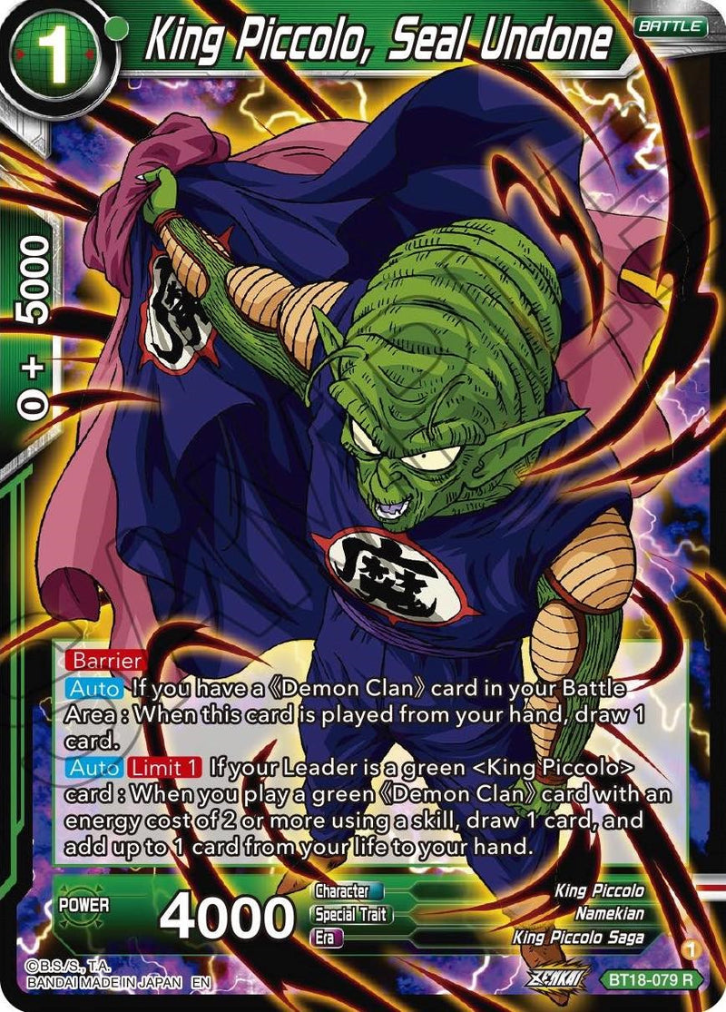 King Piccolo, Seal Undone (BT18-079) [Dawn of the Z-Legends] Dragon Ball Super