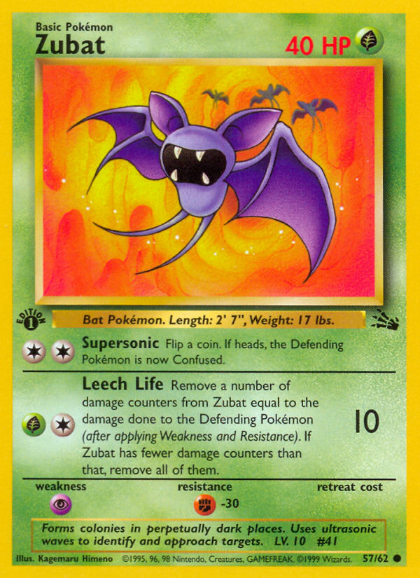 Zubat (57/62) [Fossil 1st Edition] Pokémon