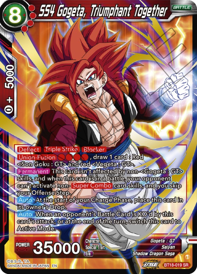 SS4 Gogeta, Triumphant Together (BT18-019) [Dawn of the Z-Legends] Dragon Ball Super