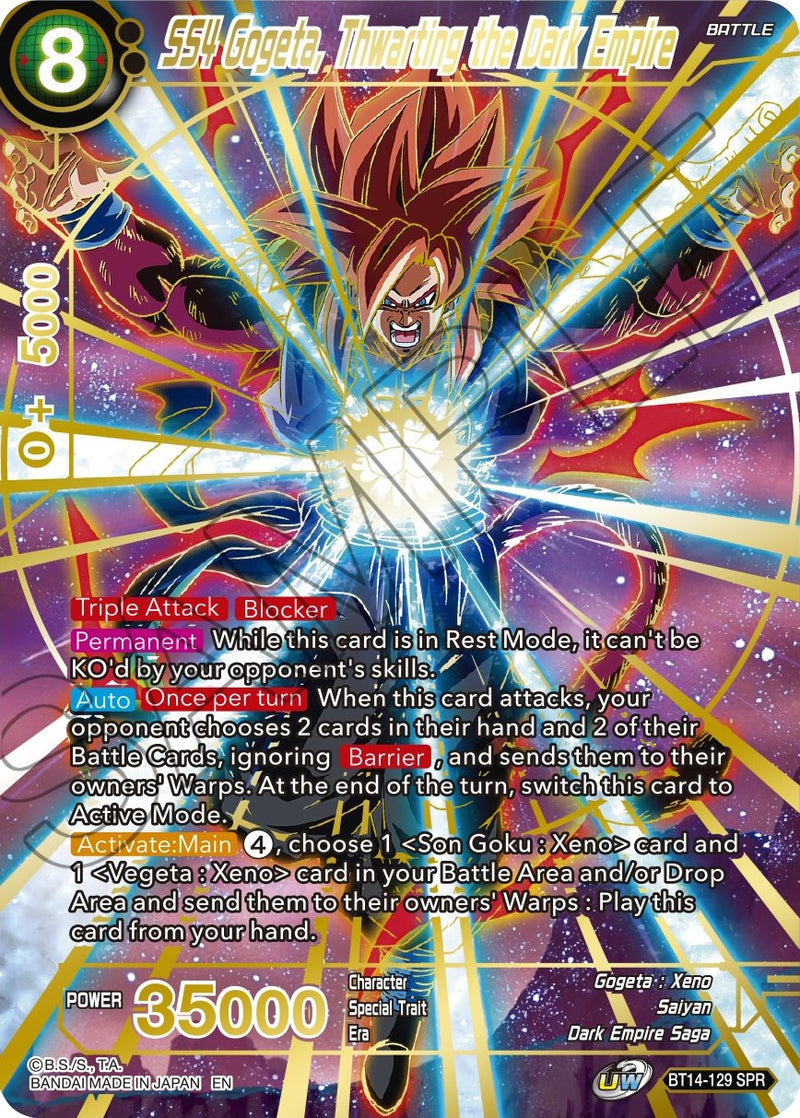 SS4 Gogeta, Thwarting the Dark Empire (SPR) (BT14-129) [Cross Spirits] Dragon Ball Super