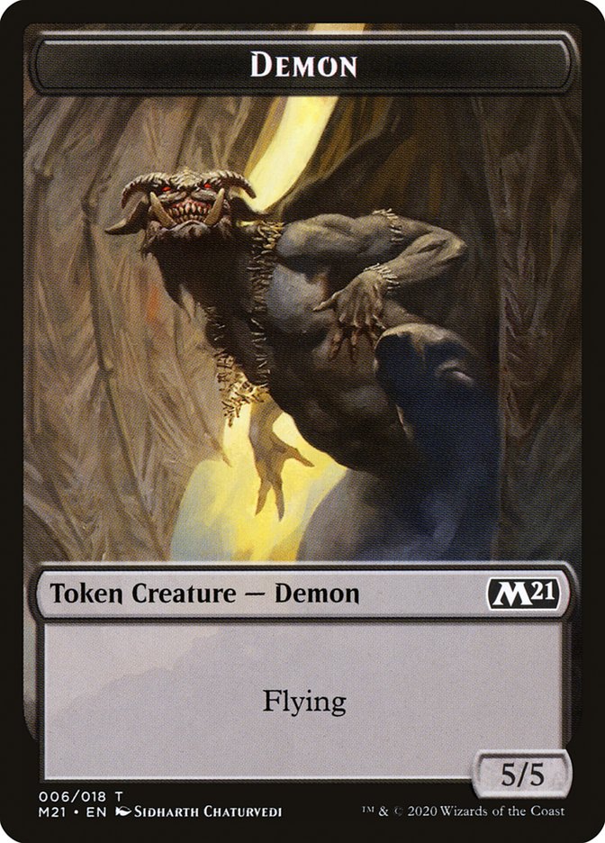 Bird // Demon Double-Sided Token [Core Set 2021 Tokens] Magic: The Gathering