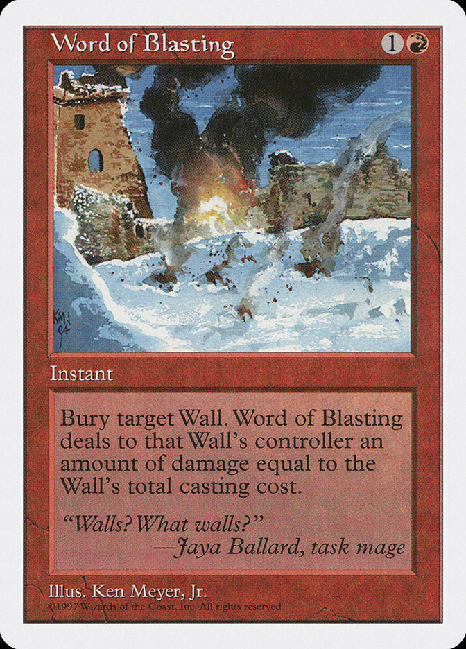 Word of Blasting [Fifth Edition] Magic: The Gathering