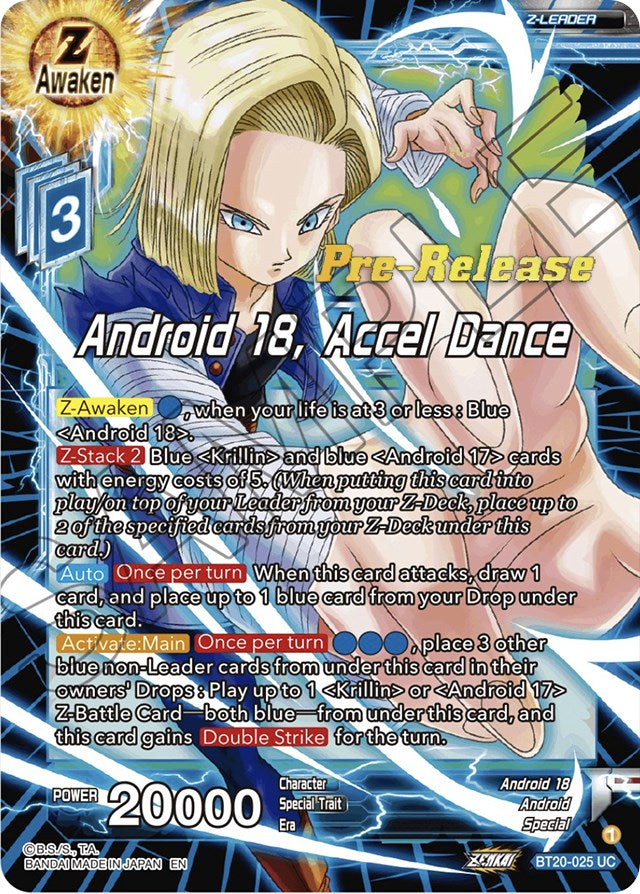 Android 18, Accel Dance (BT20-025) [Power Absorbed Prerelease Promos] Dragon Ball Super