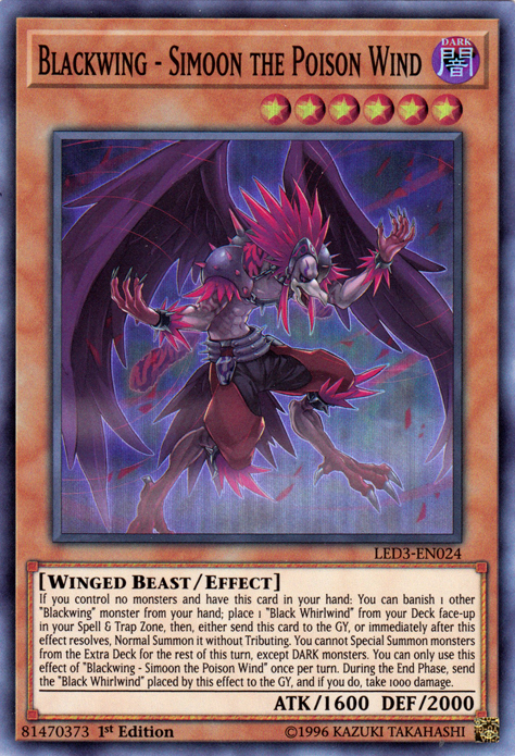 Blackwing - Simoon the Poison Wind [LED3-EN024] Super Rare Yu-Gi-Oh!