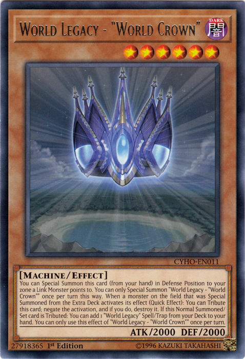 World Legacy - "World Crown" [CYHO-EN011] Rare Yu-Gi-Oh!