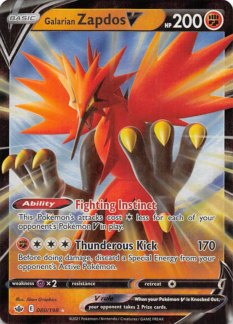 Galarian Zapdos V (080/198) [Sword & Shield: Chilling Reign] Pokémon