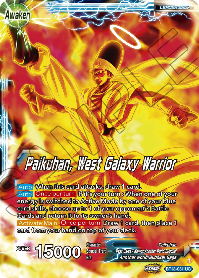 Paikuhan // Paikuhan, West Galaxy Warrior (BT18-031) [Dawn of the Z-Legends] Dragon Ball Super