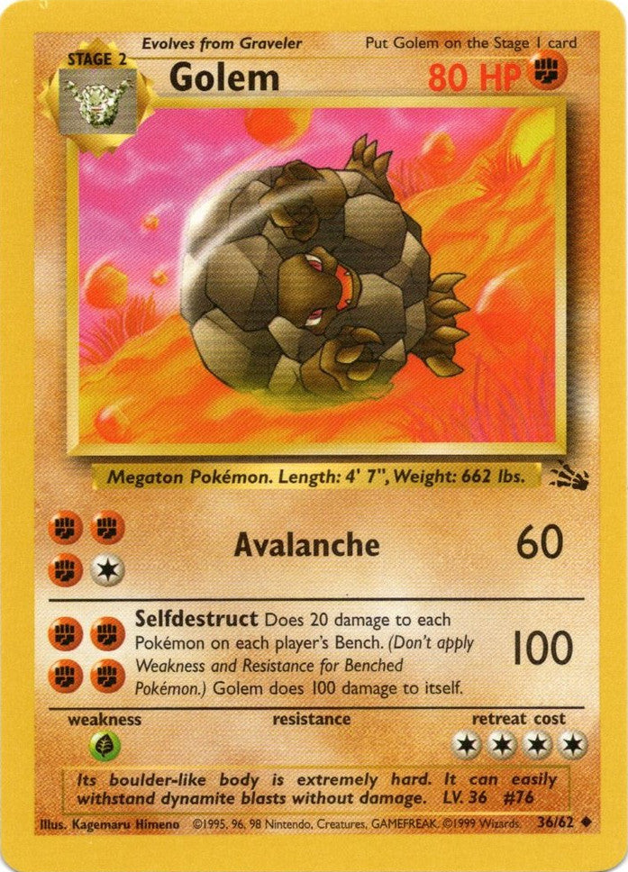 Golem (36/62) [Fossil Unlimited] Pokémon