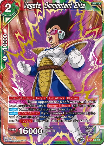 Vegeta, Omnipotent Elite (BT15-143) [Saiyan Showdown] Dragon Ball Super