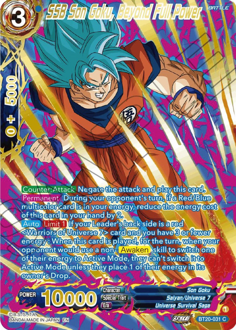 SSB Son Goku, Beyond Full Power (Gold-Stamped) (BT20-031) [Power Absorbed] Dragon Ball Super
