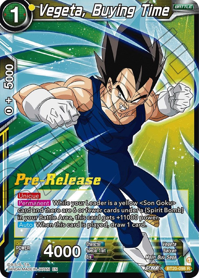 Vegeta, Buying Time (BT20-098) [Power Absorbed Prerelease Promos] Dragon Ball Super