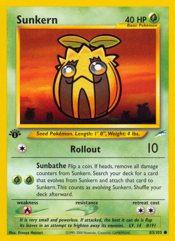 Sunkern (83/105) [Neo Destiny 1st Edition] Pokémon