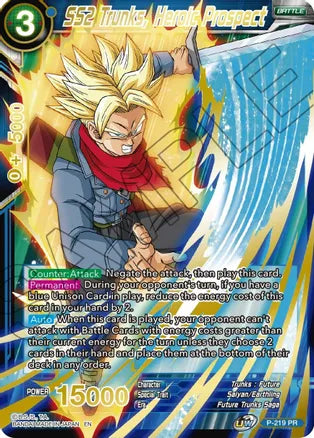 SS2 Trunks, Heroic Prospect (Gold Stamped) (P-219) [Mythic Booster] Dragon Ball Super