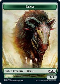 Beast // Saproling Double-Sided Token [Core Set 2021 Tokens] Magic: The Gathering