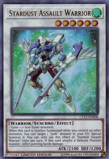 Stardust Assault Warrior [CT15-EN008] Ultra Rare Yu-Gi-Oh!