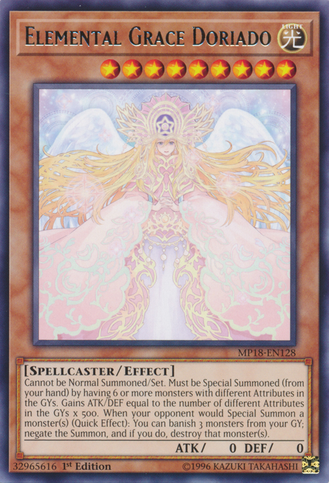 Elemental Grace Doriado [MP18-EN128] Rare Yu-Gi-Oh!