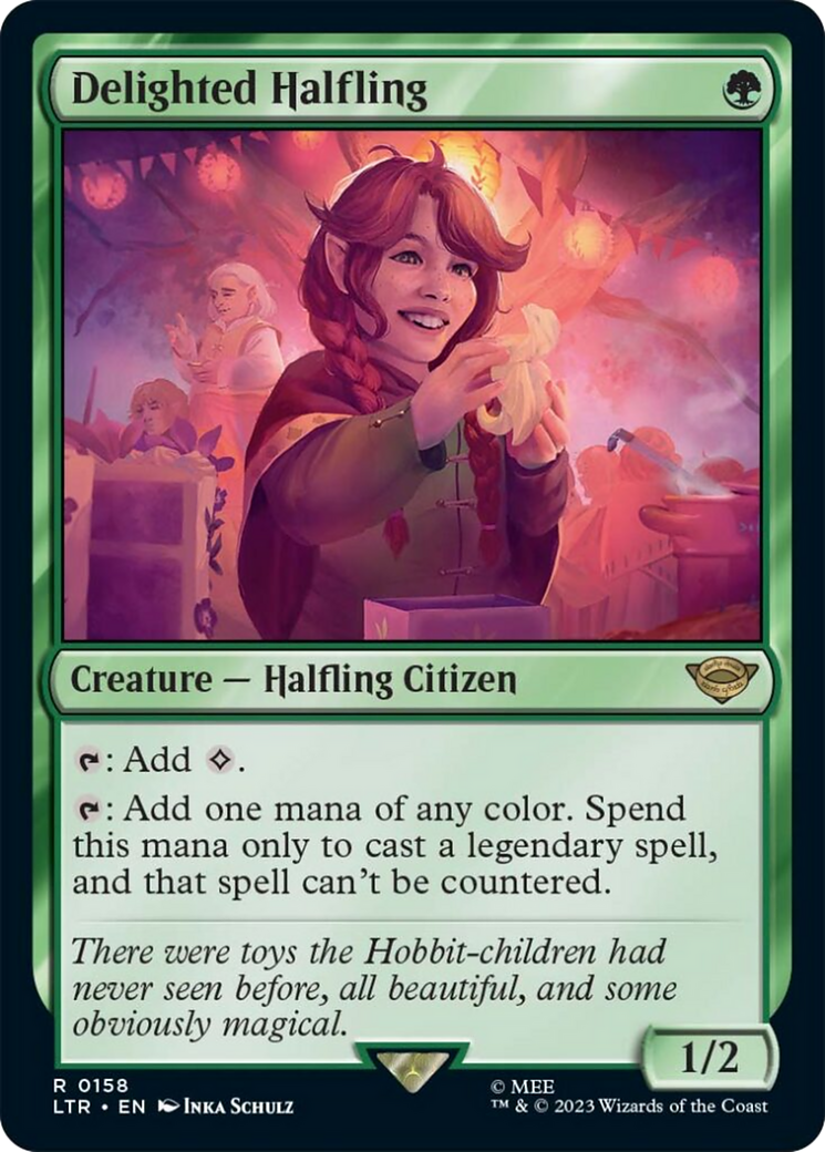 Delighted Halfling [The Lord of the Rings: Tales of Middle-Earth] Magic: The Gathering