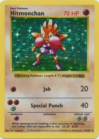 Hitmonchan (7/102) [Base Set Shadowless Unlimited] Pokémon