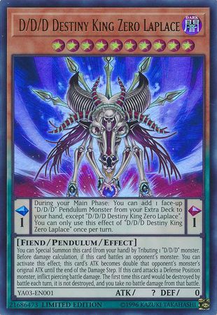 D/D/D Destiny King Zero Laplace [YA03-EN001] Ultra Rare Yu-Gi-Oh!