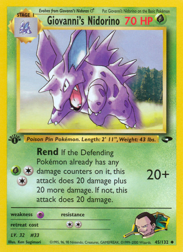 Giovanni's Nidorino (45/132) [Gym Challenge 1st Edition] Pokémon