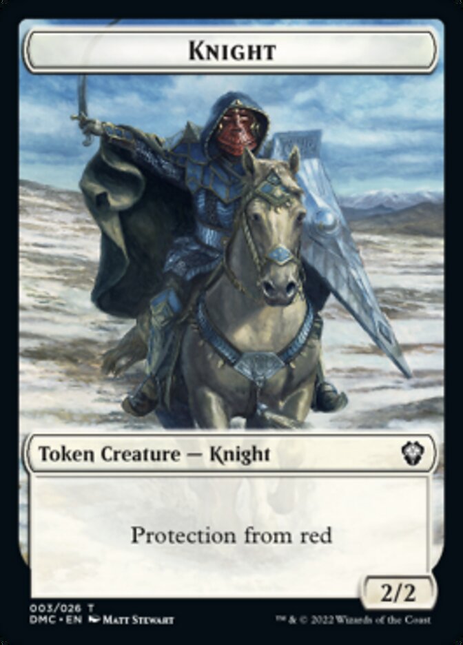 Zombie Knight // Knight Double-Sided Token [Dominaria United Commander Tokens] Magic: The Gathering