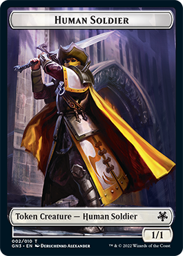 Zombie // Human Soldier Double-Sided Token [Game Night: Free-for-All Tokens] Magic: The Gathering