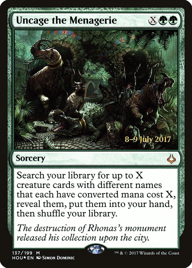 Uncage the Menagerie [Hour of Devastation Prerelease Promos] Magic: The Gathering