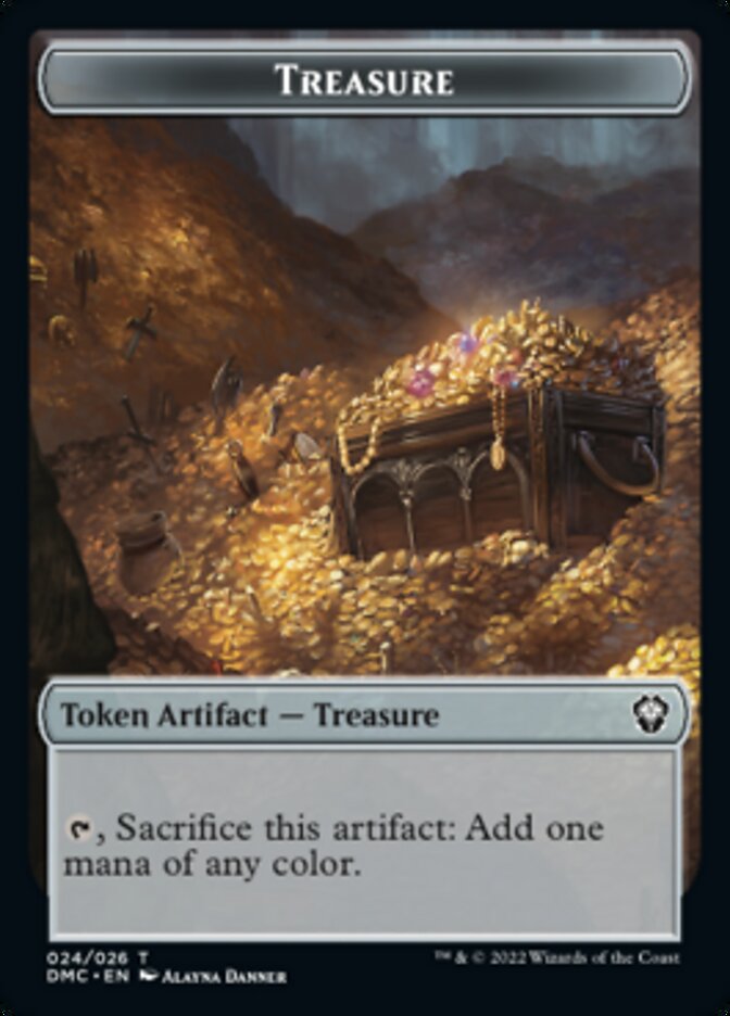 Treasure Token [Dominaria United Commander Tokens] Magic: The Gathering