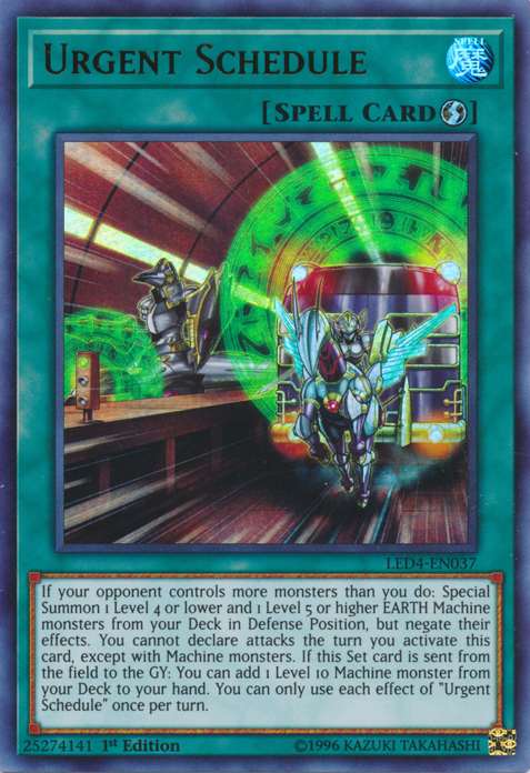 Urgent Schedule [LED4-EN037] Ultra Rare Yu-Gi-Oh!