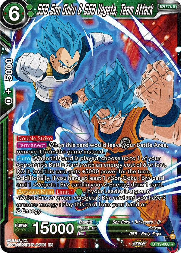 SSB Son Goku & SSB Vegeta, Team Attack (BT19-080) [Fighter's Ambition] Dragon Ball Super