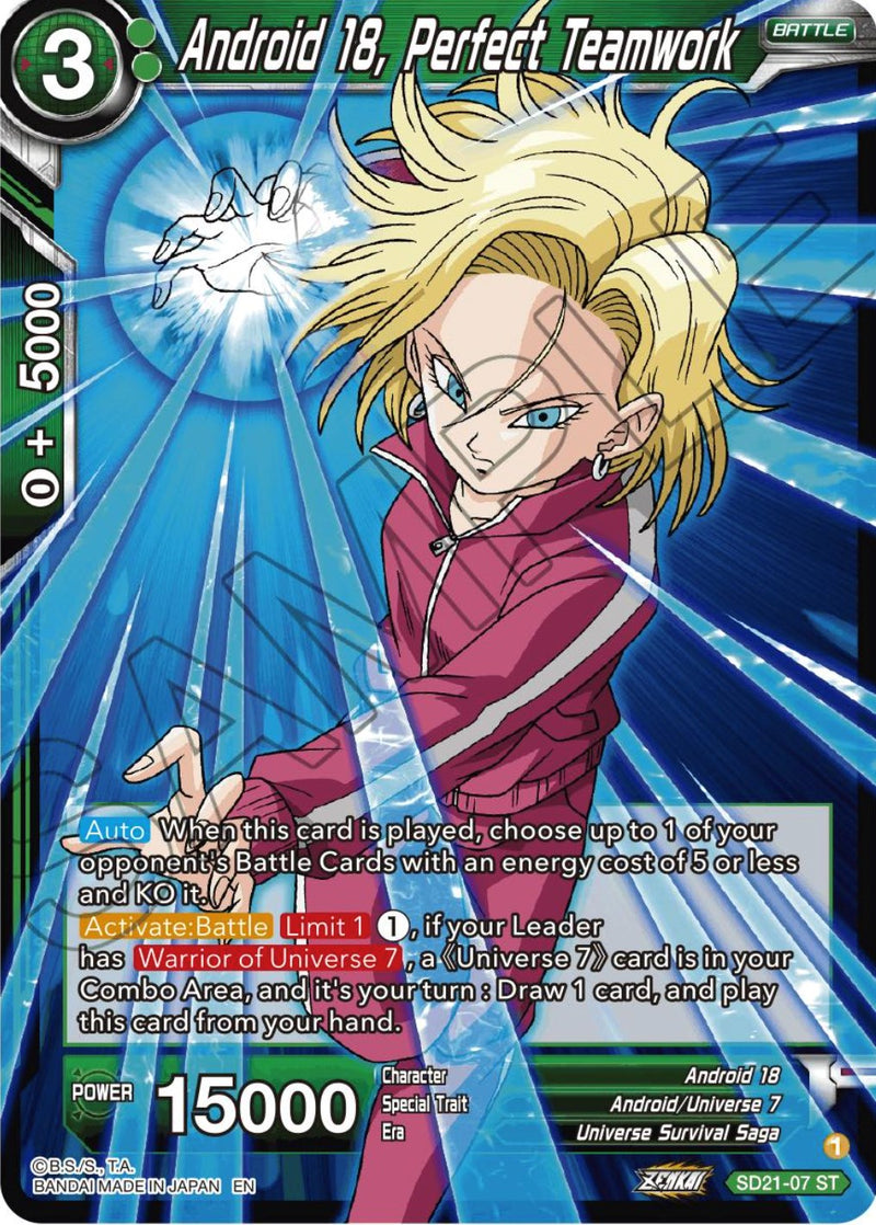 Android 18, Perfect Teamwork (Starter Deck Exclusive) (SD21-07) [Power Absorbed] Dragon Ball Super