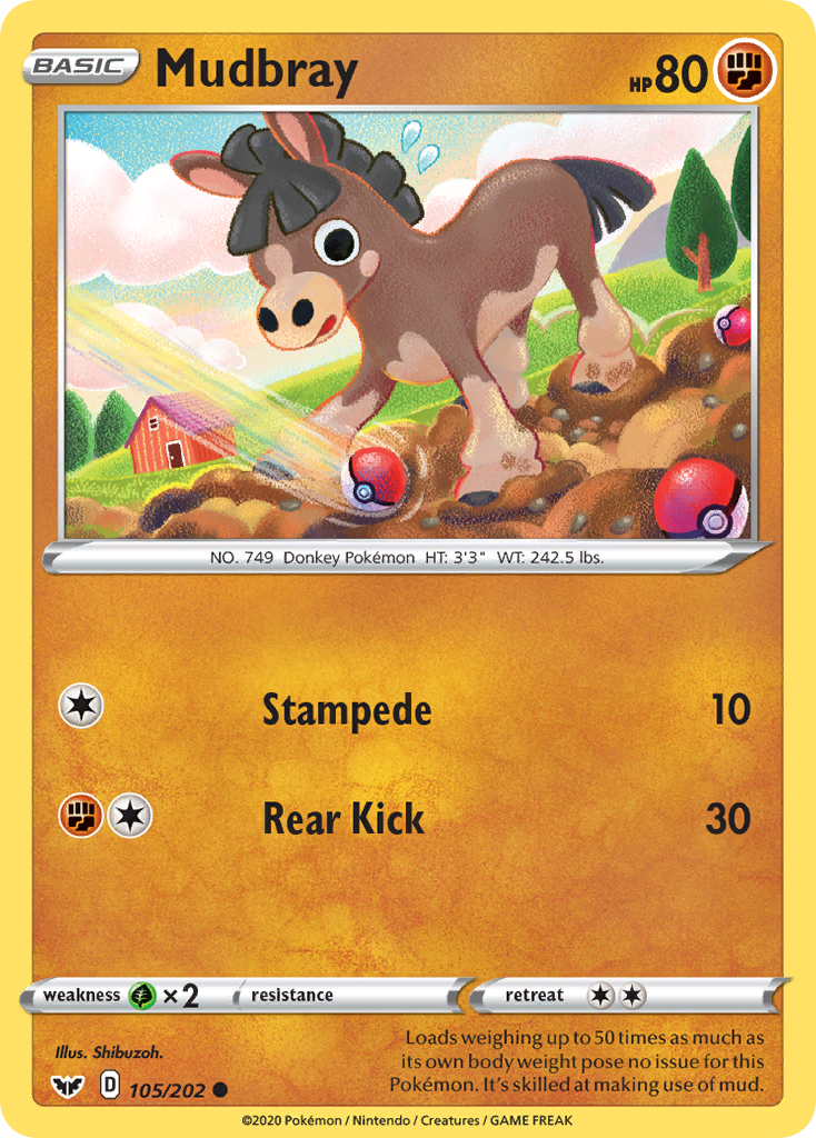 Mudbray (105/202) [Sword & Shield: Base Set] Pokémon