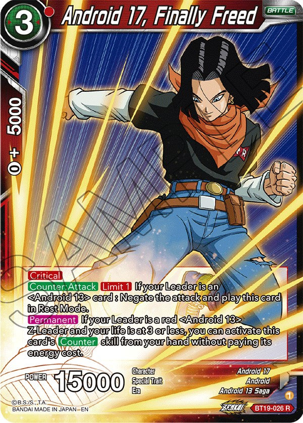 Android 17, Finally Freed (BT19-026) [Fighter's Ambition] Dragon Ball Super