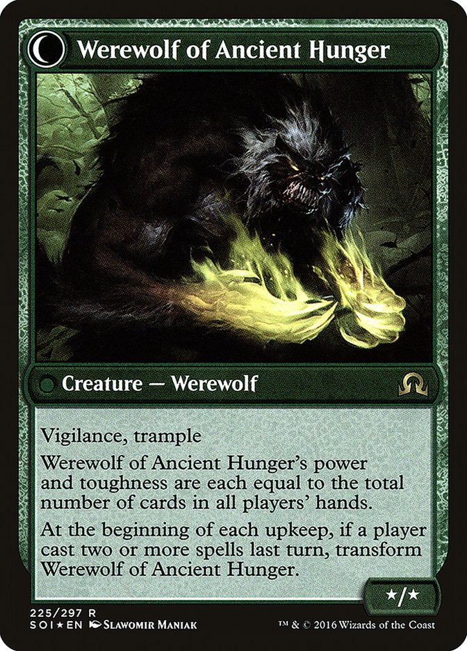 Sage of Ancient Lore // Werewolf of Ancient Hunger [Shadows over Innistrad Prerelease Promos] Magic: The Gathering