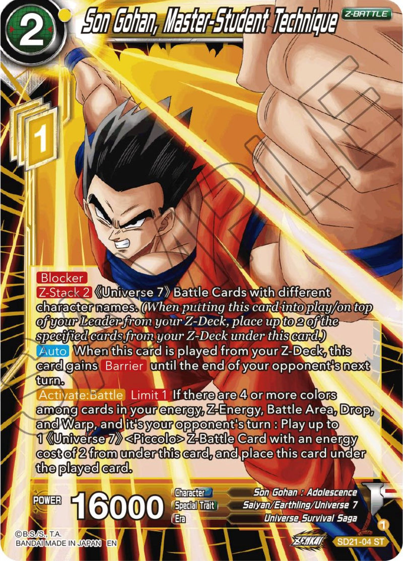 Son Gohan, Master-Student Technique (Starter Deck Exclusive) (SD21-04) [Power Absorbed] Dragon Ball Super