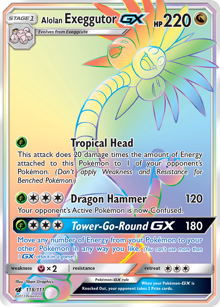 Alolan Exeggutor GX (118/111) [Sun & Moon: Crimson Invasion] Pokémon