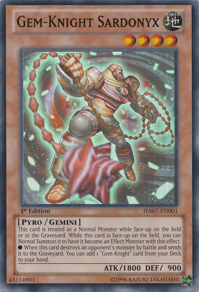 Gem-Knight Sardonyx [HA07-EN001] Super Rare Yu-Gi-Oh!